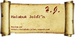 Halabuk Jolán névjegykártya