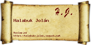 Halabuk Jolán névjegykártya
