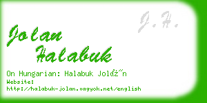 jolan halabuk business card